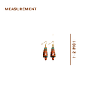 Terracotta Cone Drop Earrings — Hand-Painted Clay Earrings in Terracotta & Teal