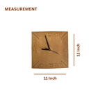 Terracotta Wall Clock — Handcrafted Clay Clock with Ancient Indus Script Border
