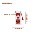Terracotta Red Sunflower Necklace Set — Handcrafted Clay Square Pendant & Earrings