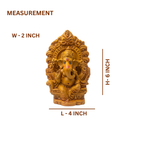 Terracotta Ganesha Statue — Handcrafted Clay Ganesha with Decorative Prabhavali