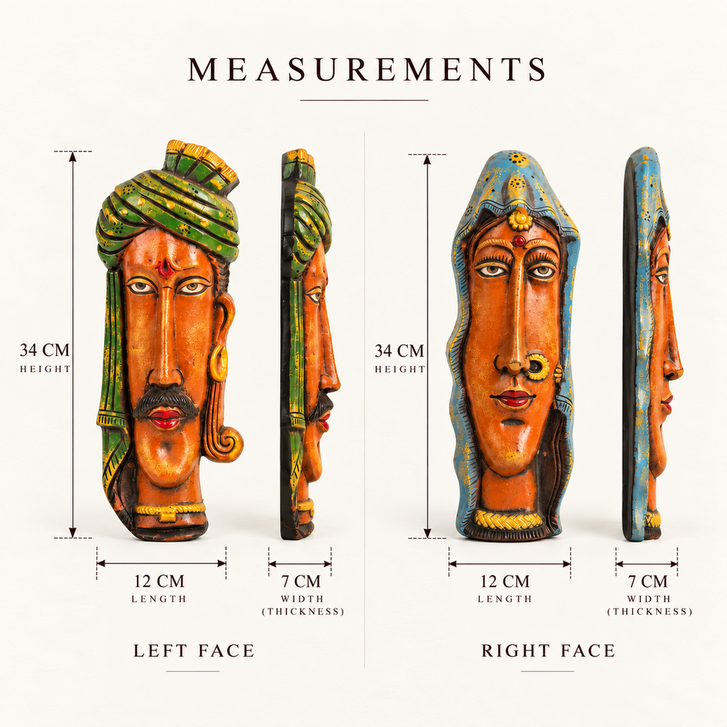Terracotta Rajasthani Couple Wall Hanging - Handcrafted terracotta earthenware by Soul Of Soil - View 10