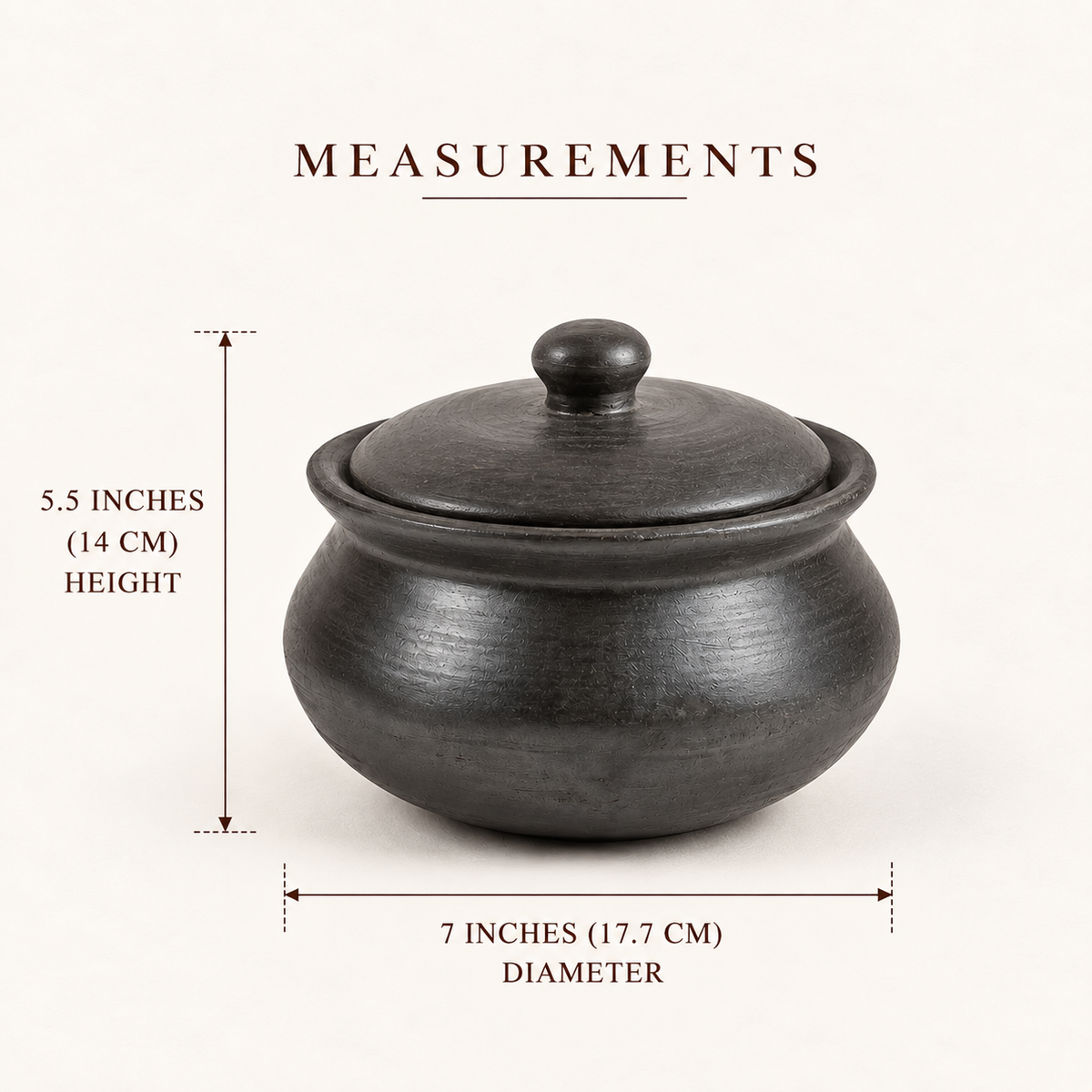 Black Clay Cooking Pot with Lid - Handcrafted terracotta earthenware by Soul Of Soil - View 6