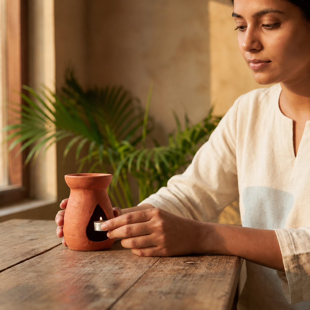 Dhyana Vessel 2.0 - Handcrafted terracotta earthenware by Soul Of Soil - View 3