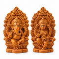 Ganesh Laxmi Idol Pair - Handcrafted terracotta earthenware by Soul Of Soil