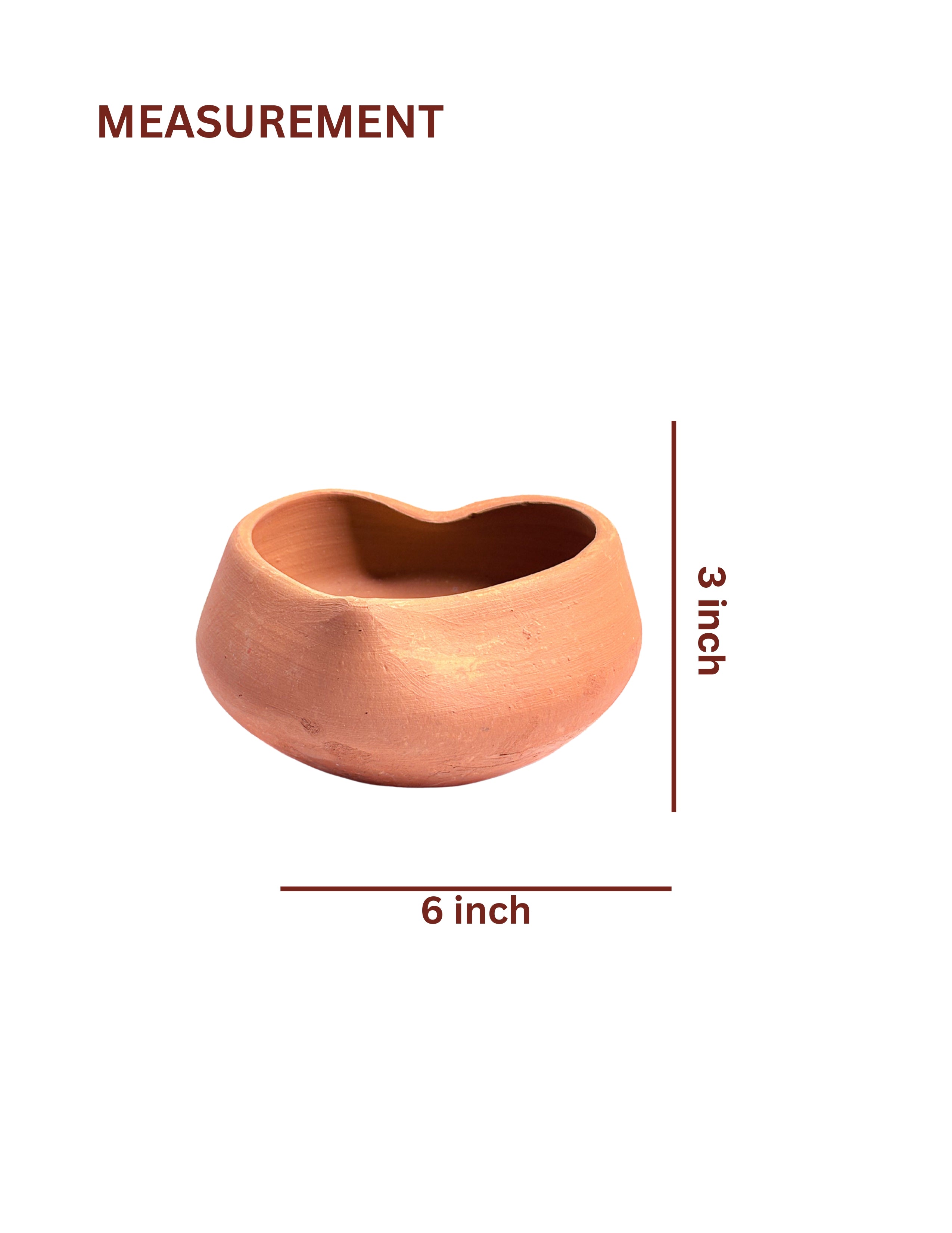 Terracotta Heart Shape Flower Pot — Handmade Clay Planter