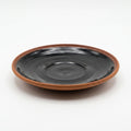 Terracotta Saucer — Black Glazed Clay Cup Plate