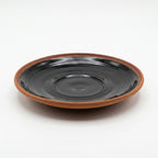 Terracotta Saucer — Black Glazed Clay Cup Plate