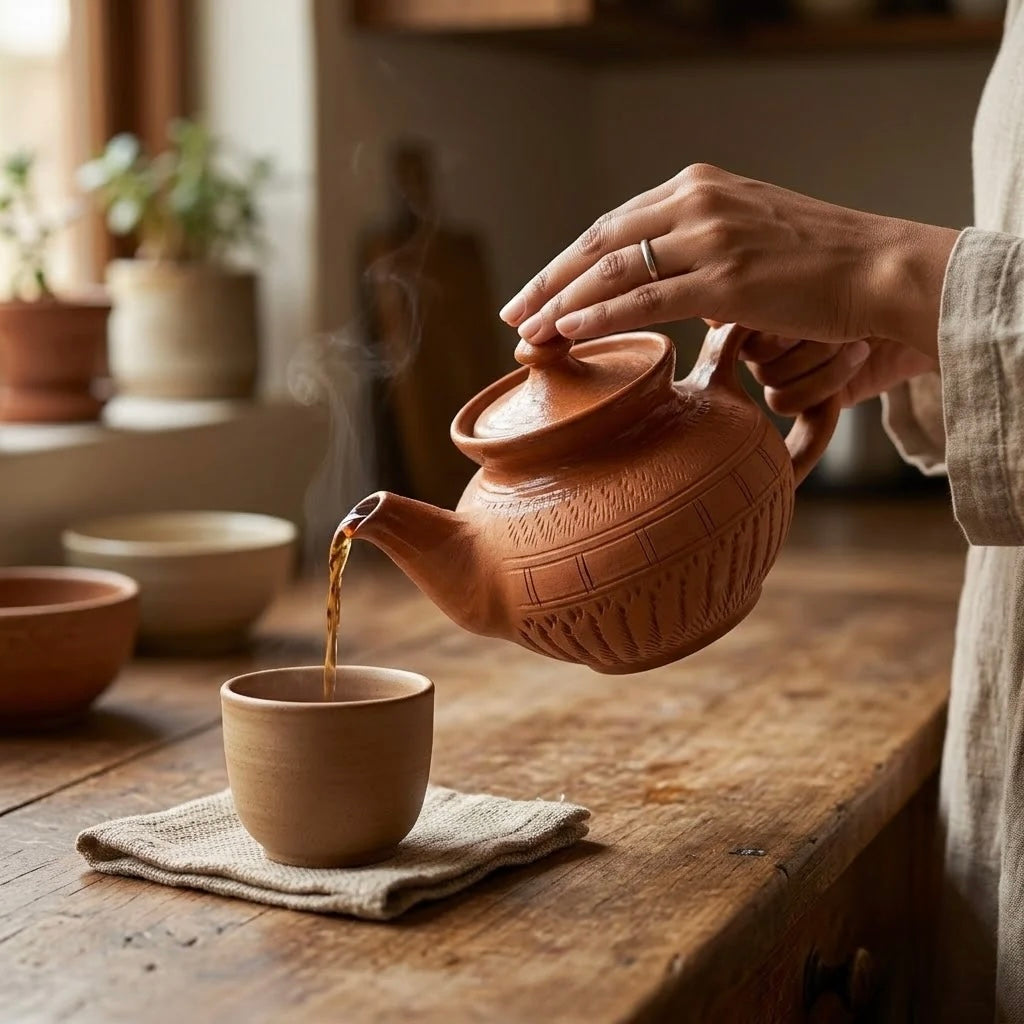 Terracotta Teapot - Handcrafted terracotta earthenware by Soul Of Soil - View 4