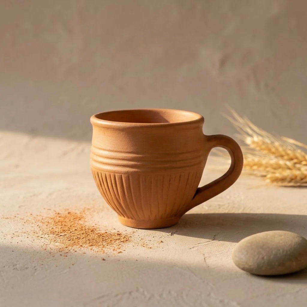 Terracotta Coffee Cup - Handcrafted terracotta earthenware by Soul Of Soil - View 3
