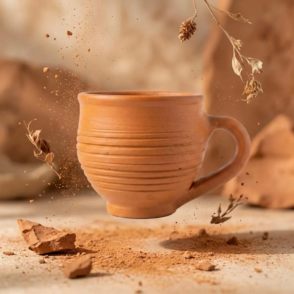Terracotta Coffee Cup - Handcrafted terracotta earthenware by Soul Of Soil - View 3