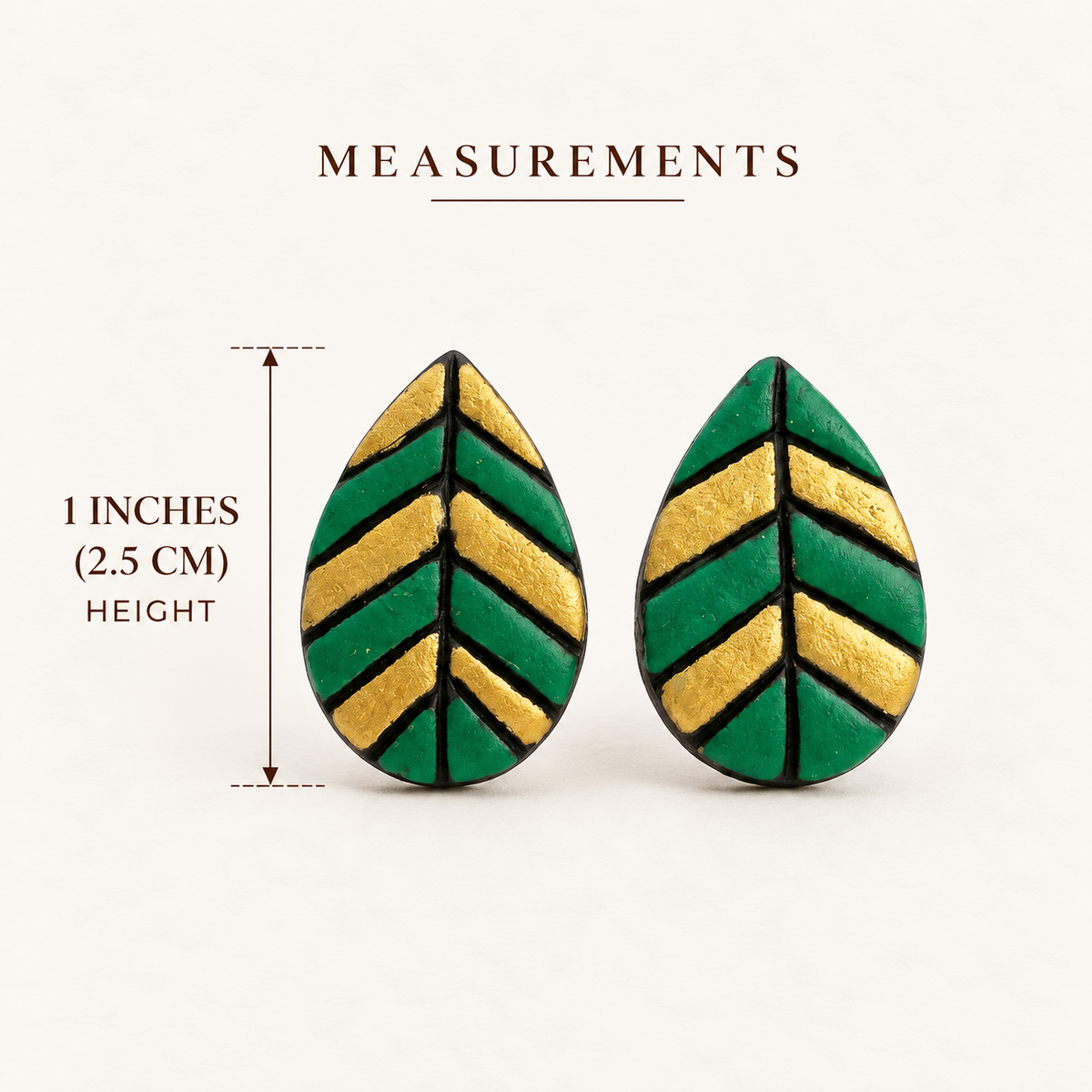 Terracotta Leaf Stud Earrings - Handcrafted terracotta earthenware by Soul Of Soil - View 6