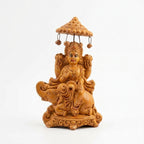 Terracotta Lakshmi Statue — Handcrafted Clay Goddess Lakshmi with Chatri on Elephant