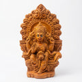 Terracotta Lakshmi Statue — Handcrafted Clay Goddess Lakshmi with Decorative Prabhavali