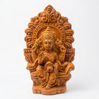 Terracotta Lakshmi Statue — Handcrafted Clay Goddess Lakshmi with Decorative Prabhavali