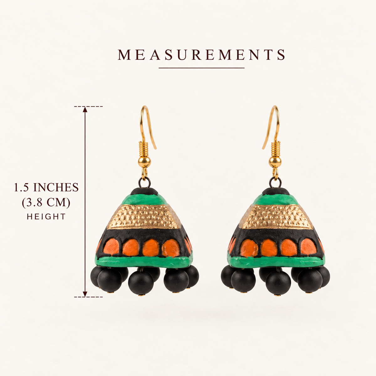 Terracotta Jhumka Earrings - Handcrafted terracotta earthenware by Soul Of Soil - View 6