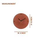 Terracotta Sunburst Wall Clock — Handcrafted Large Clay Clock with Carved Pinwheel Relief