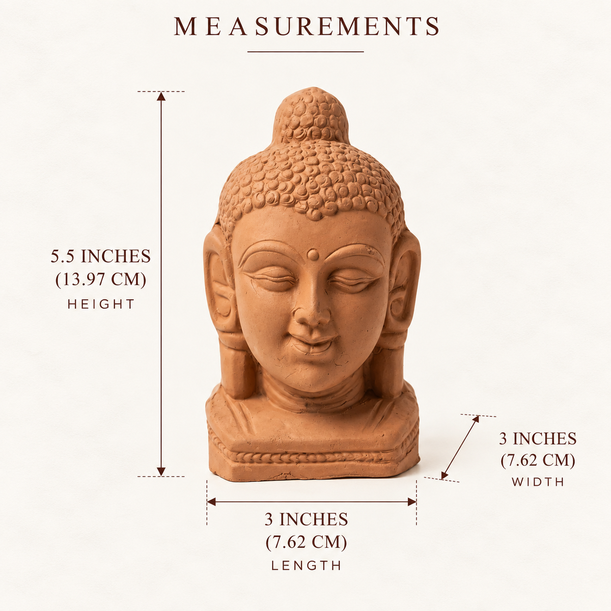 Terracotta Buddha Head - Handcrafted terracotta earthenware by Soul Of Soil - View 4
