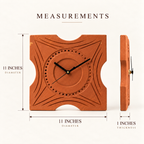 Terracotta Geometric Wall Clock - Handcrafted terracotta earthenware by Soul Of Soil - View 5