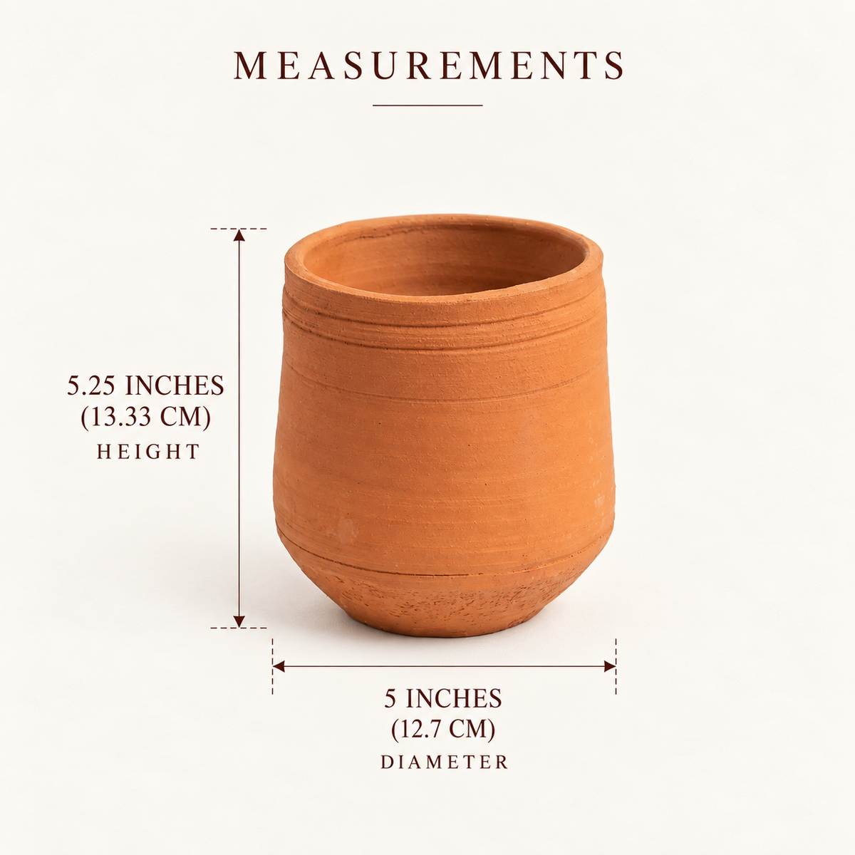 Terracotta Mini U - Handcrafted terracotta earthenware by Soul Of Soil - View 3