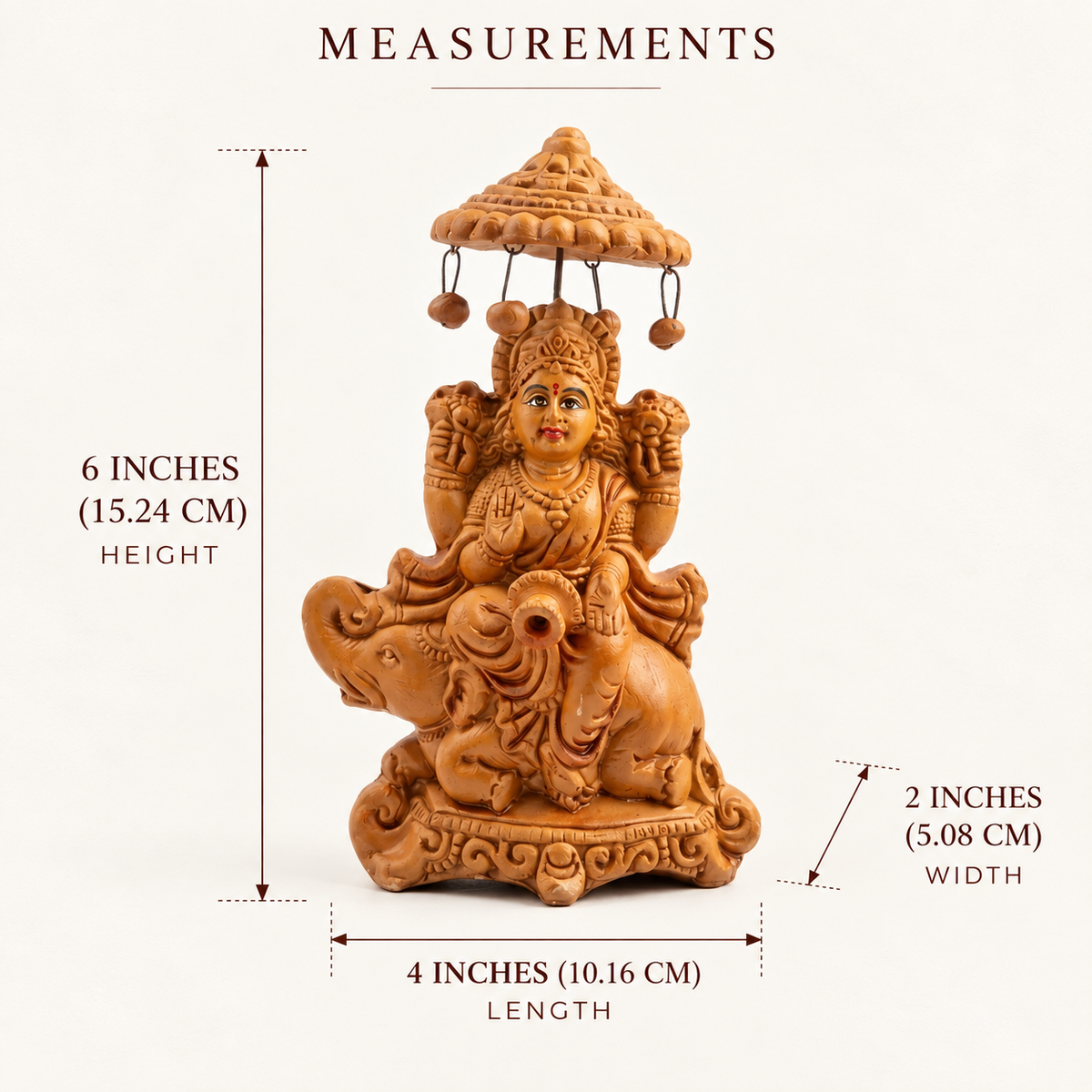Terracotta Lakshmi Statue - Handcrafted terracotta earthenware by Soul Of Soil - View 6