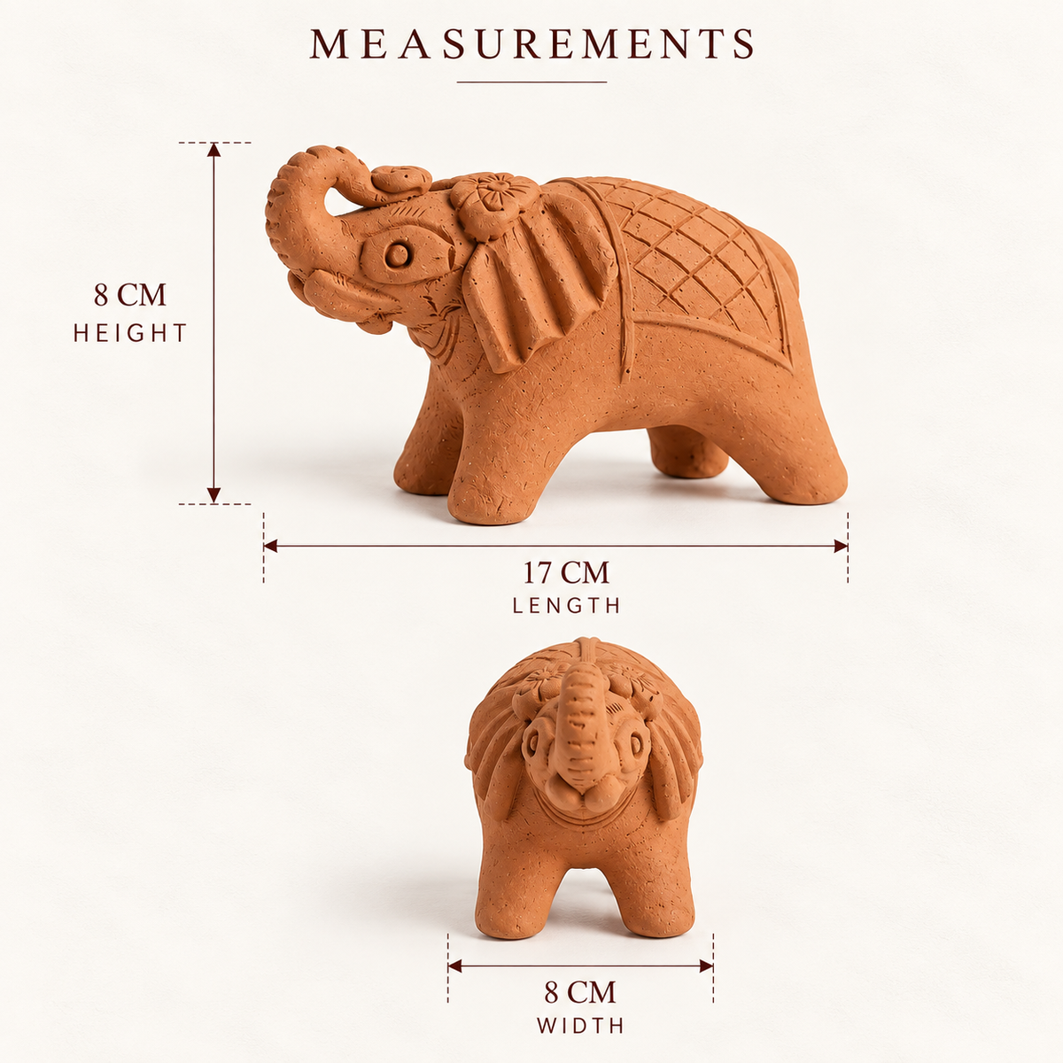 Terracotta Elephant Showpiece - Handcrafted terracotta earthenware by Soul Of Soil - View 5
