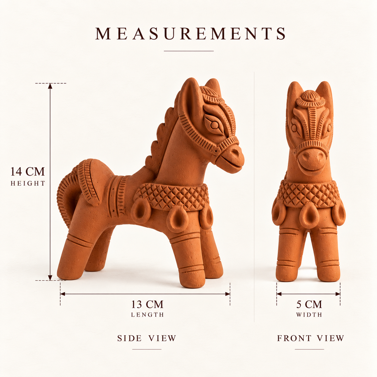 Terracotta Horse Figurine - Handcrafted terracotta earthenware by Soul Of Soil - View 4