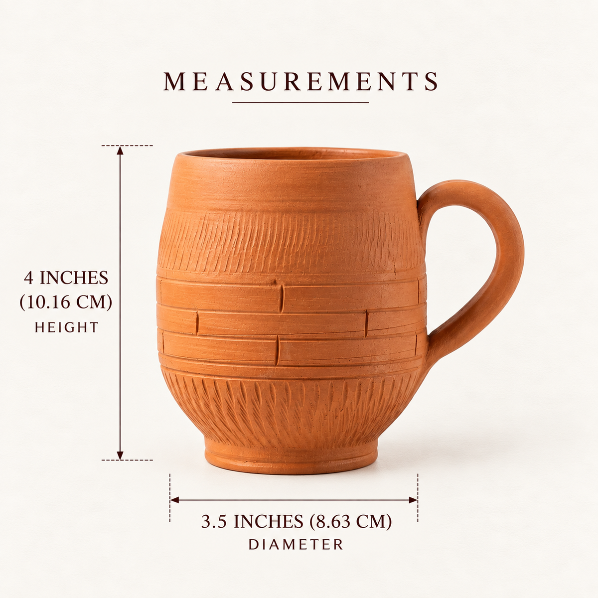 Terracotta Coffee Mug - Handcrafted terracotta earthenware by Soul Of Soil - View 4