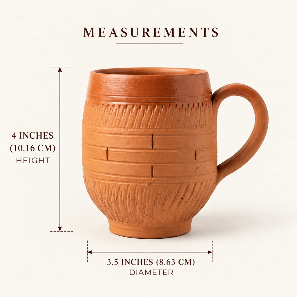 Terracotta Coffee Mug - Handcrafted terracotta earthenware by Soul Of Soil - View 6