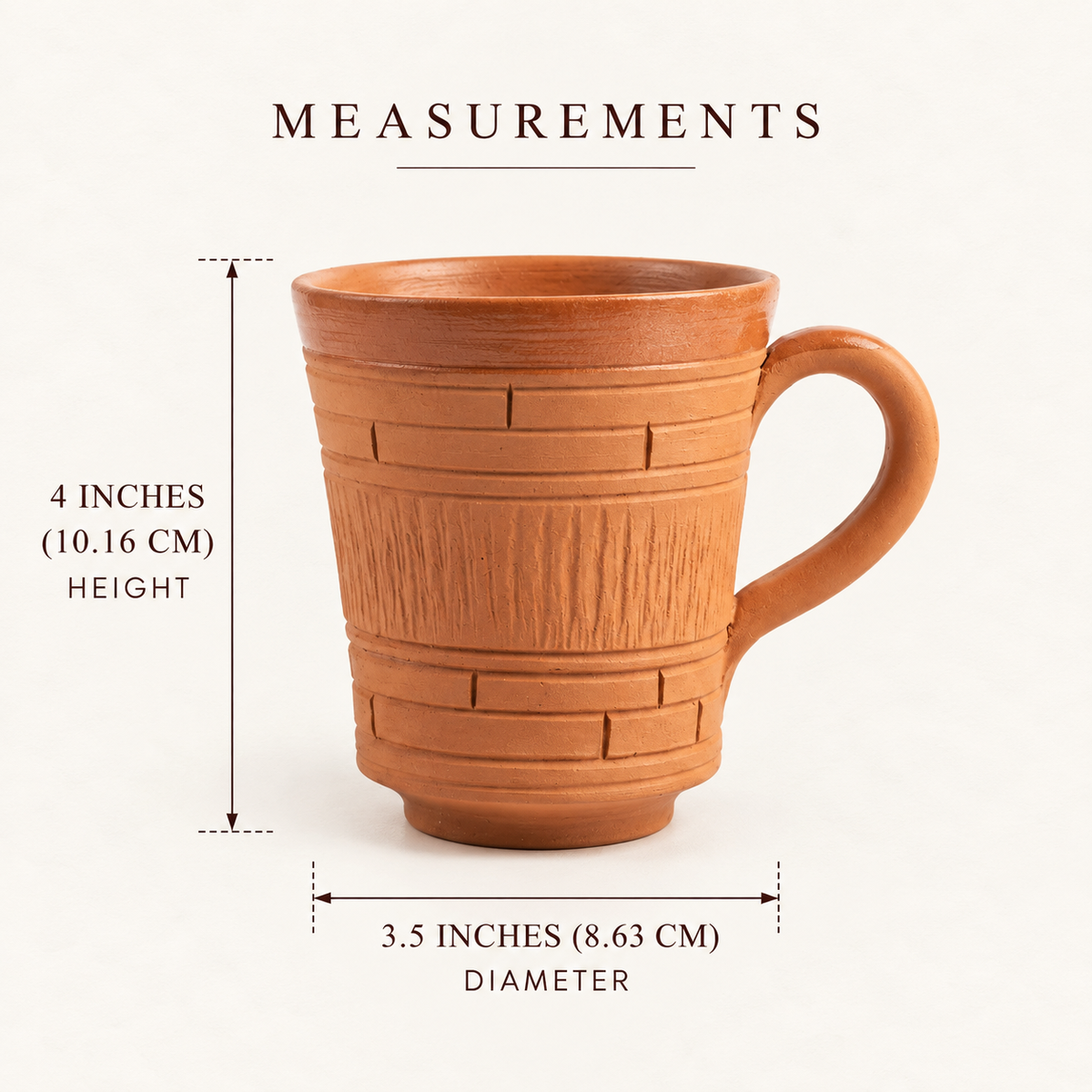 Terracotta Coffee Mug - Handcrafted terracotta earthenware by Soul Of Soil - View 6