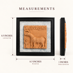 Terracotta Harappan Unicorn Seal Replica with Frame - Handcrafted terracotta earthenware by Soul Of Soil - View 5