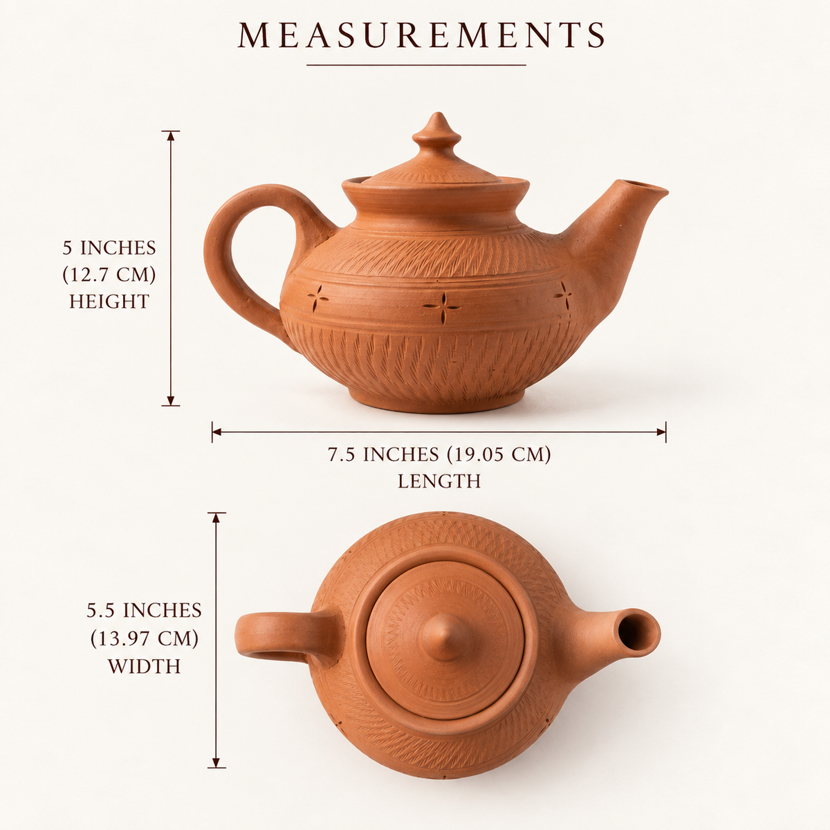 Terracotta Teapot - Handcrafted terracotta earthenware by Soul Of Soil - View 5