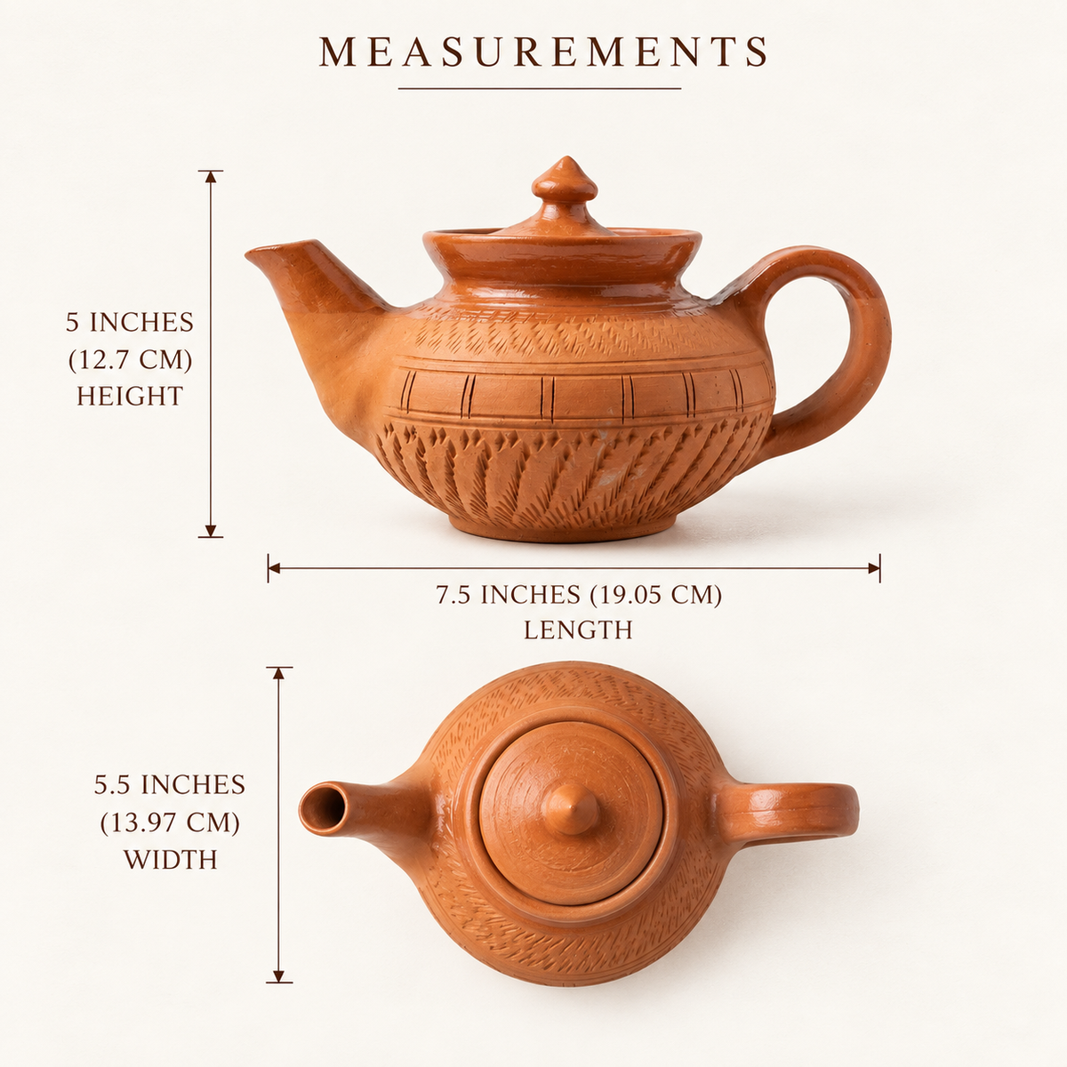 Terracotta Teapot - Handcrafted terracotta earthenware by Soul Of Soil - View 6