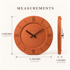 Terracotta Round Wall Clock - Handcrafted terracotta earthenware by Soul Of Soil - View 4