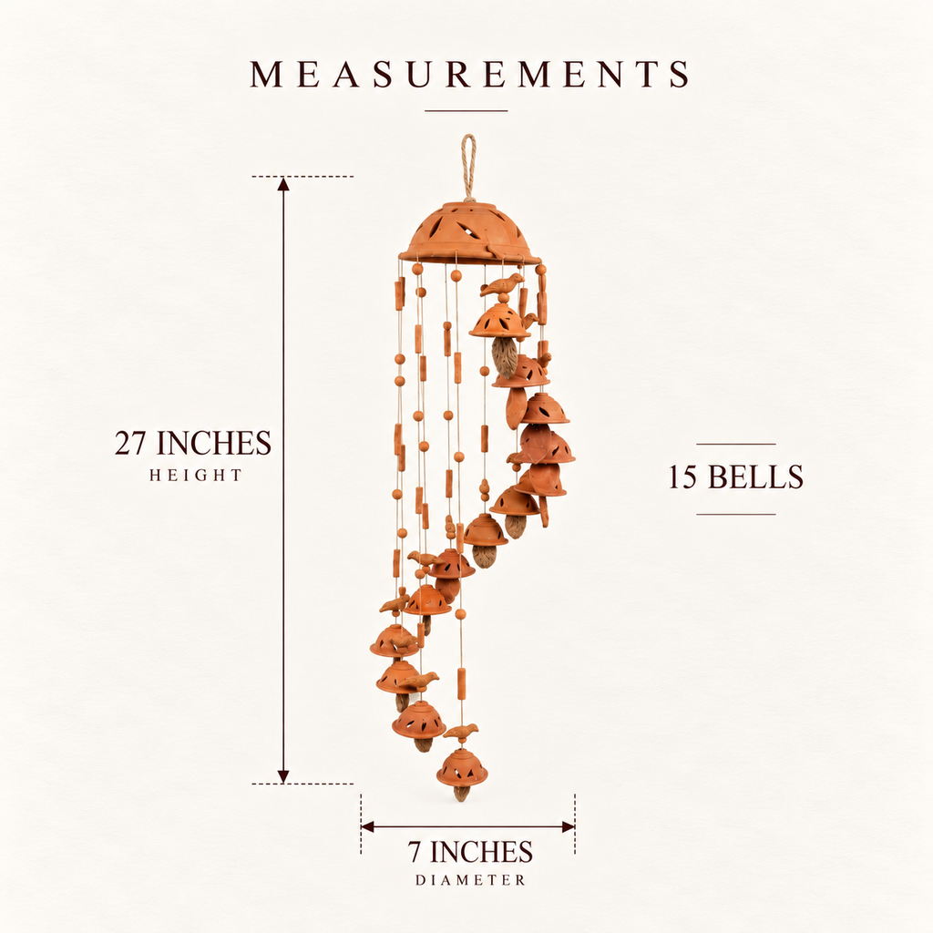 Terracotta Wind Chime - Handcrafted terracotta earthenware by Soul Of Soil - View 4
