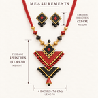 Terracotta Geometric Necklace Set - Handcrafted terracotta earthenware by Soul Of Soil - View 5