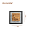 Terracotta Unicorn Wall Plaque — Framed Indus Valley One-Horned Bull Art