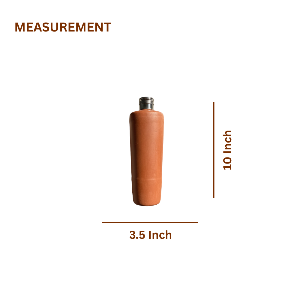 Terra Earth Elixir — Handmade Terracotta Water Bottle 750ml (Plain)