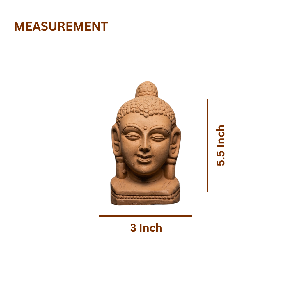 Terracotta Buddha Head — Handcrafted Clay Sculpture for Home & Meditation