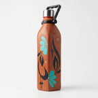 Terracotta Flora Bottle — Handmade Clay Water Bottle 1000ml