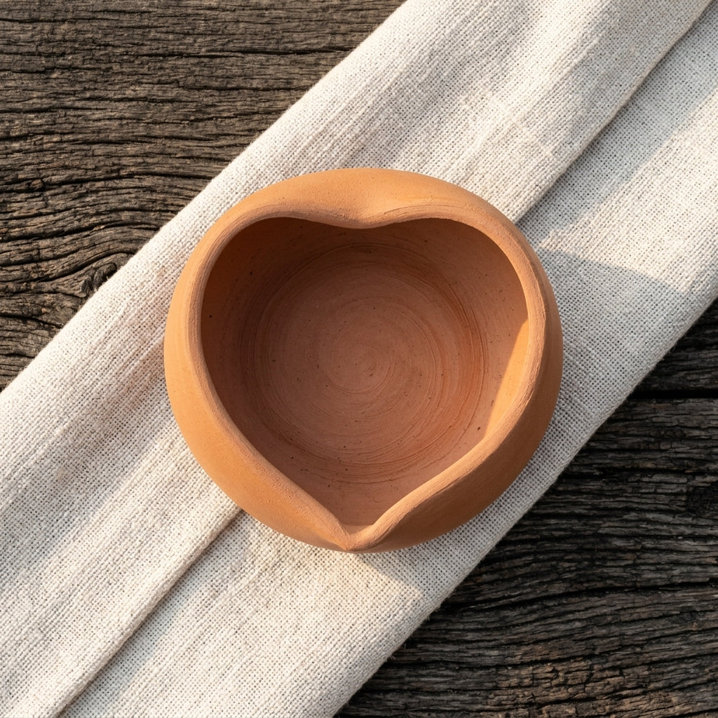 Terracotta Heart Shape Flower Pot — Handmade Clay Planter