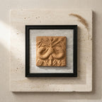 Terracotta Twin Deer Wall Plaque — Framed Indian Folk Art Relief