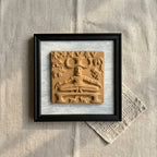 Terracotta Deity Wall Art — Framed Indus Valley Figure Relief Plaque