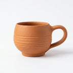 Terracotta Cup — Handmade Natural Clay Cup with Ridged Body