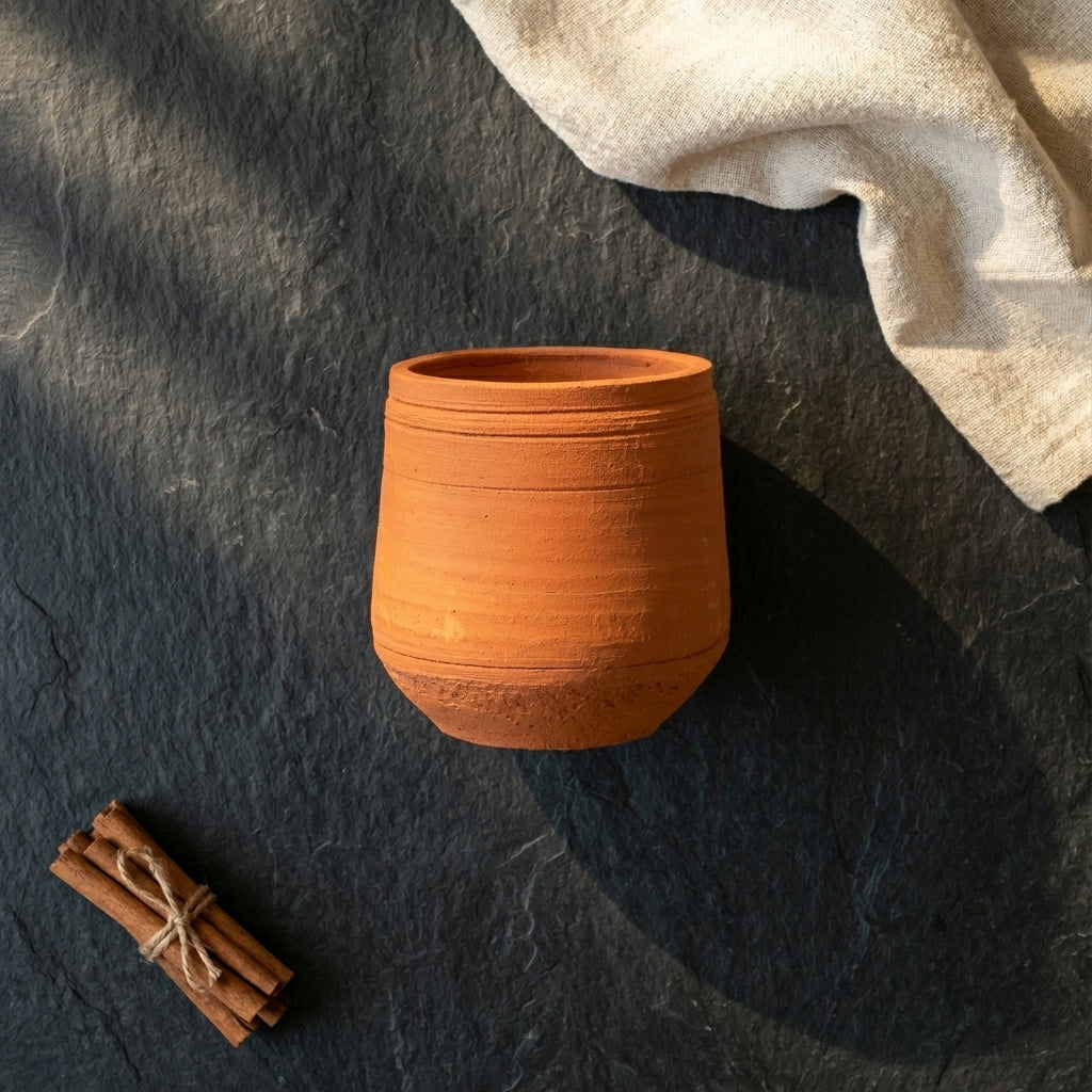 Terracotta Mini U-Shape Flower Pot — Small Handmade Clay Planter