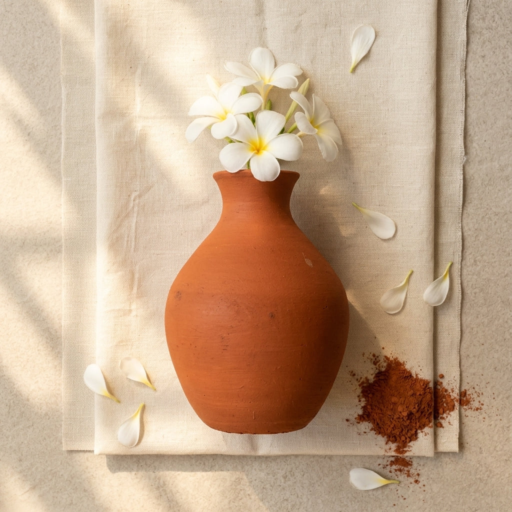 Terra Adobe Grace Vase — Handcrafted Terracotta Decorative Vase