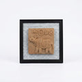 Terracotta Rhinoceros Wall Plaque — Framed Indus Valley Relief Art