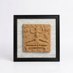 Terracotta Deity Wall Art — Framed Indus Valley Figure Relief Plaque