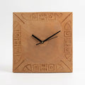 Terracotta Wall Clock — Handcrafted Clay Clock with Ancient Indus Script Border
