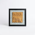 Terracotta Elephant Seal Wall Plaque — Framed Clay Folk Art Relief