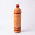Terra Earth Elixir — Handmade Terracotta Water Bottle with Leaf Carving